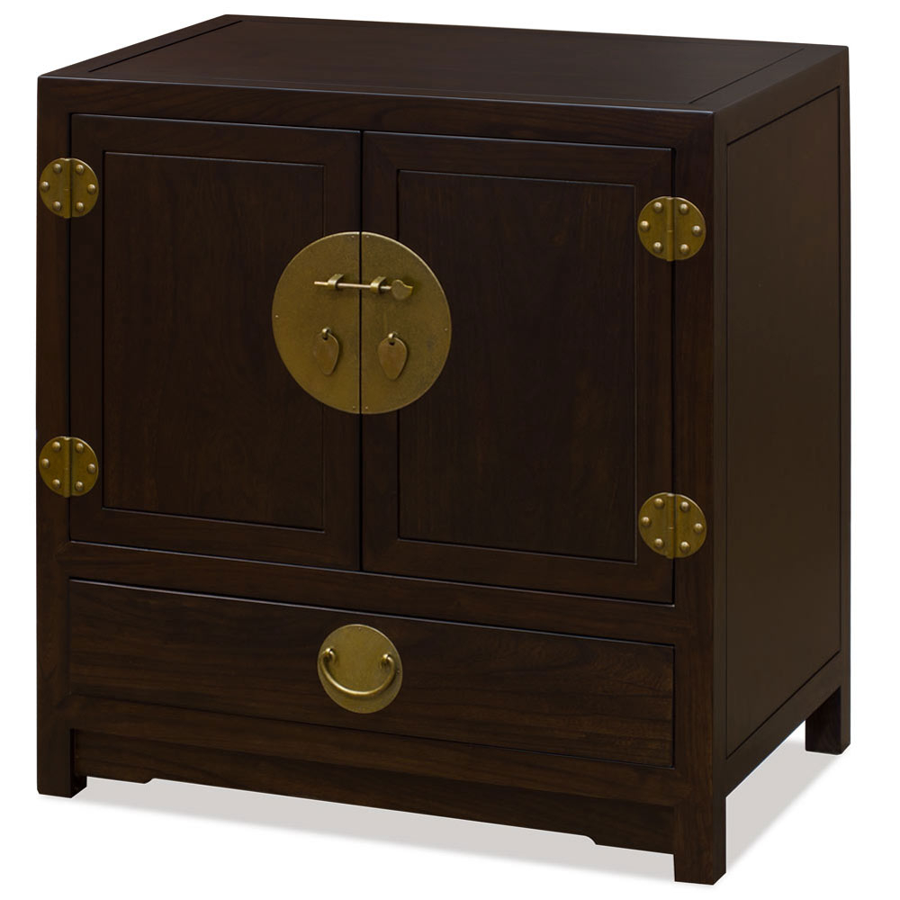 Dark Espresso Elmwood Chinese Ming Vanity Cabinet with Dark Espresso Elmwood Chinese Ming Vanity Cabinet