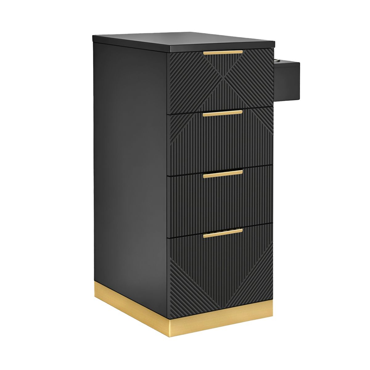 Deco Celine Side Cabinet with Oates 9" Side Cabinet, Black