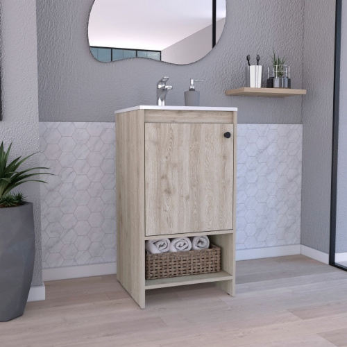 Depot E-Shop Bathroom Vanity, Sink, Two Shelves, Single Door Cabinet ... pertaining to Understanding the Design Philosophy Behind Modern Bathroom Storage Solutions