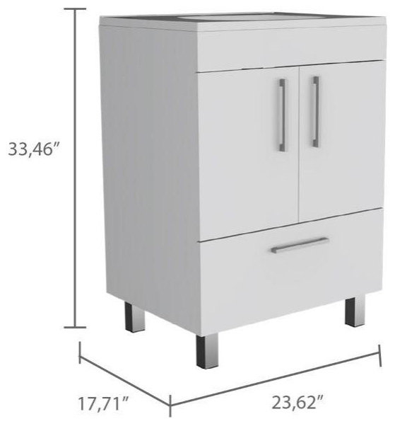 Depot E-Shop Essential Single Bathroom Vanity, One Draw, Two-Door ... regarding Understanding the Design Philosophy Behind Modern Bathroom Storage Solutions