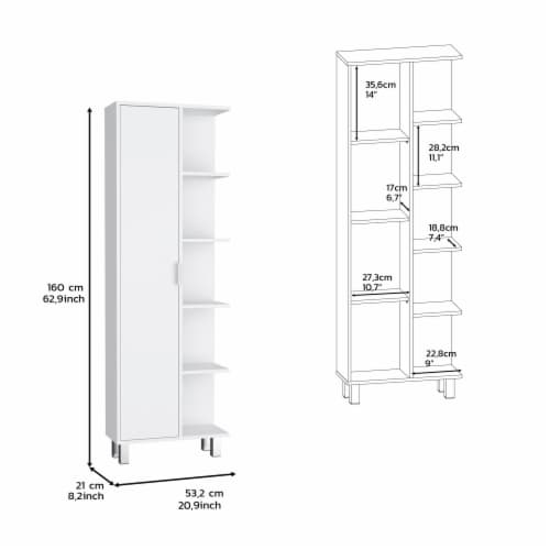 Depot E-Shop Linen Cabinet 63 H, With 1 Door And 9 Shelves, White,, 1 ... throughout The Hidden Benefits of Investing in Quality Linen Storage Systems