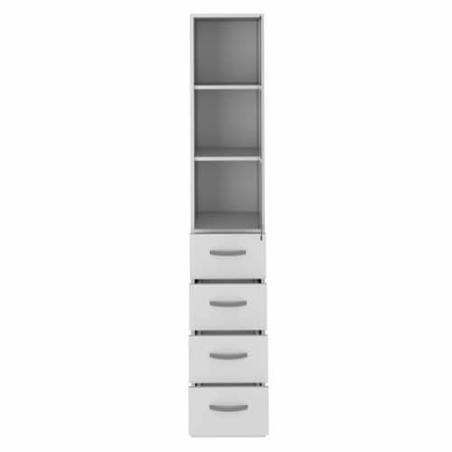 Depot E-Shop Linen Cabinet 68H , Three Shelves, Four Drawers And Metal ... intended for The Hidden Benefits of Investing in Quality Linen Storage Systems