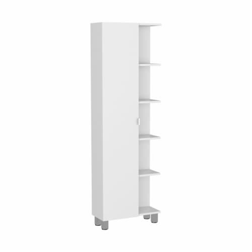 Depot E-Shop Linen Single Door Cabinet 62H , 5 External Shelves, 4 ... in Depot E-Shop New Haven Linen Cabinet