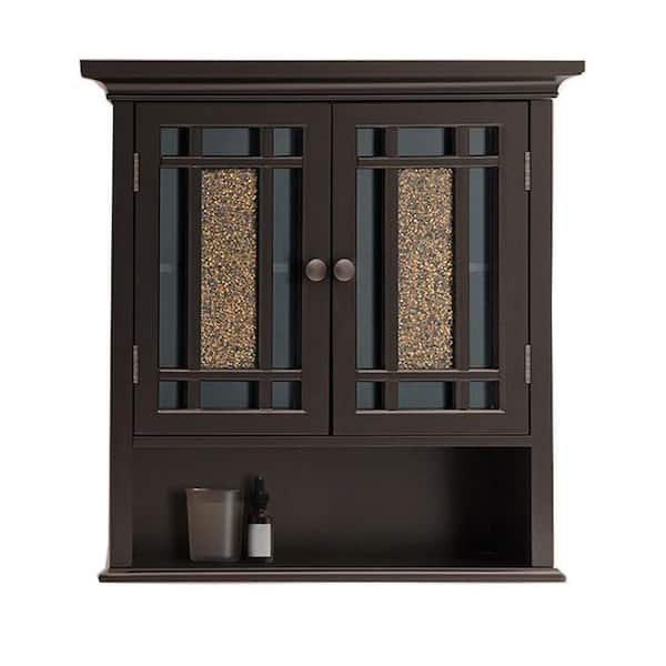Dracelo 22 In. W X 7 In. D X 24 In. H Dark Espresso Wood Wall Mounted ... for 22" Tall Bath Wall Mounted Toilet Storage Box