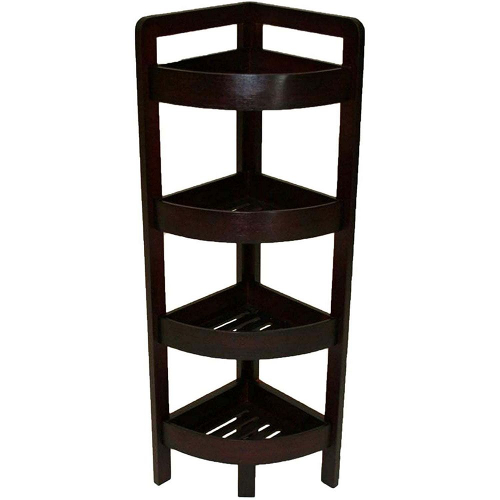 Ehemco 4 Tier Wood Corner Storage Shelf, 31.5 Inches Height intended for Designing Functional Bathroom Organization with 4-Tier Storage Units