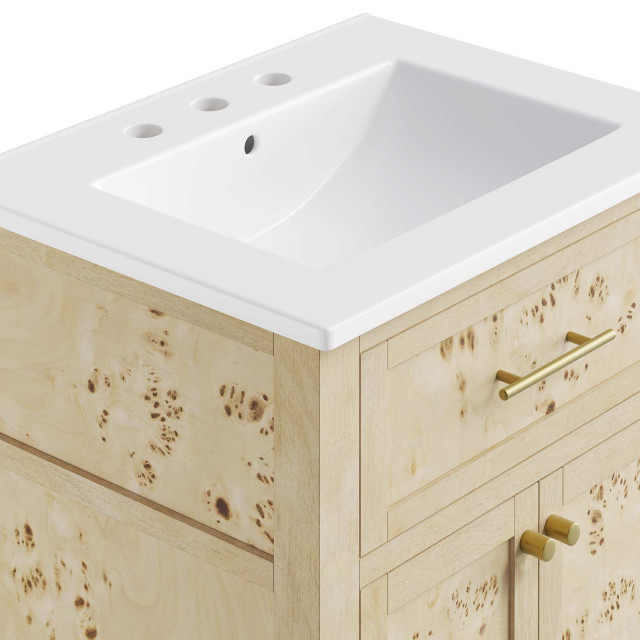 Elysian 24" Wood Bathroom Vanity - White Burl - Rustic - Bathroom ... for Elysian 24" Wood Bathroom Vanity Cabinet (Sink Basin Not Included) - Burgundy