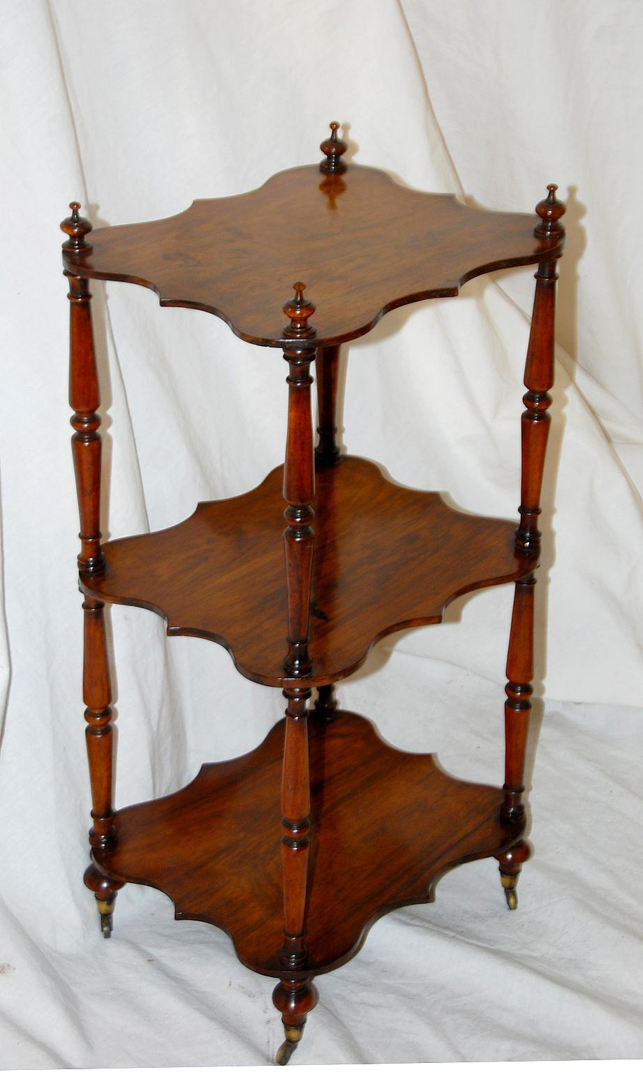 English Mid 19Th Century Three Tier Rosewood Etagere With Serpentine ... inside Creating Visual Interest with Three Tier Etagere Displays