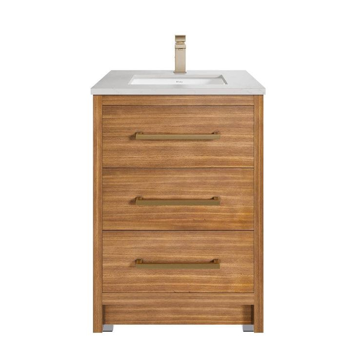 Eviva Curio 24 In. Single Sink Walnut Bath Vanity With White Carrara ... within Understanding the Appeal of Walnut Finish in Modern Bathroom Design