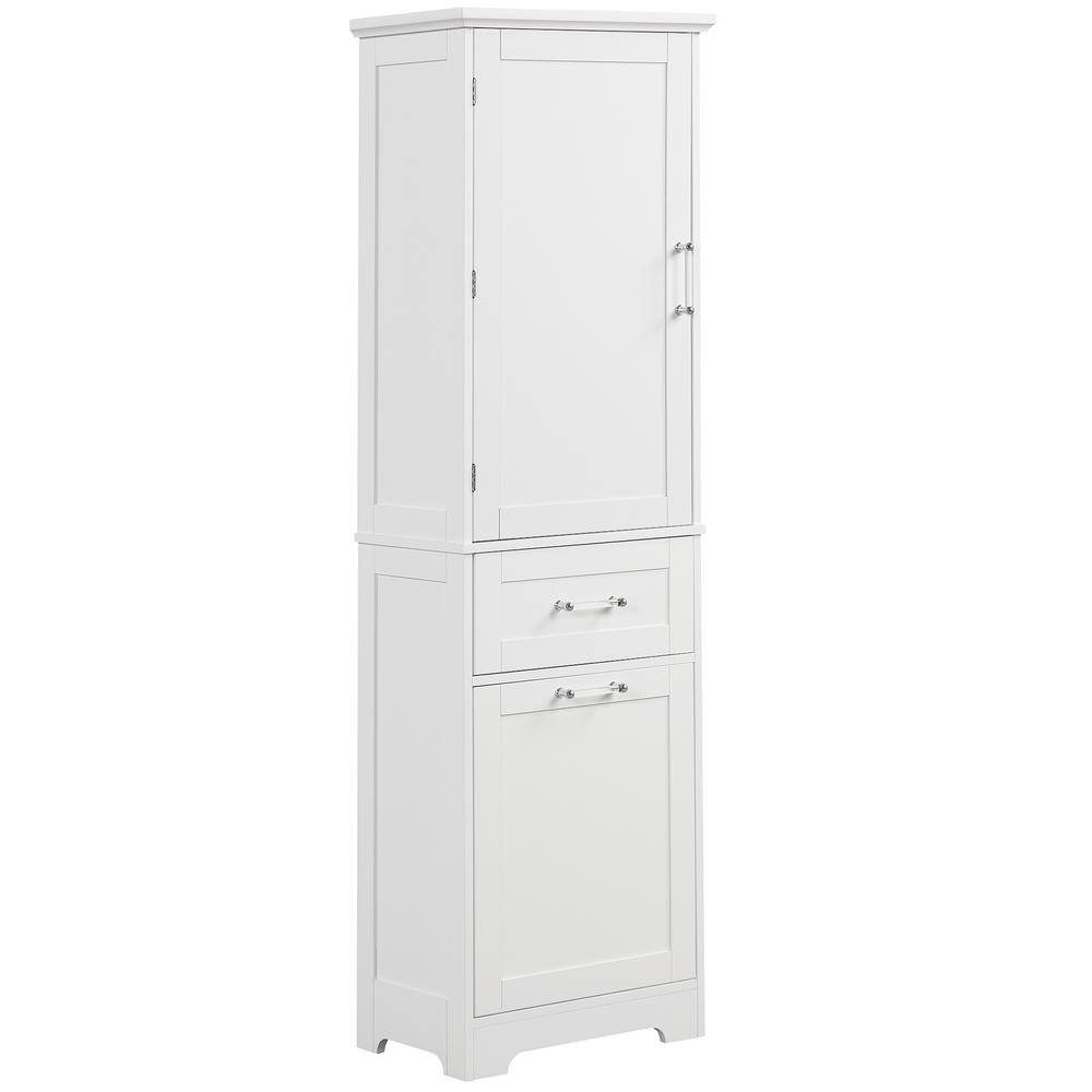Famyyt 20 In. W X 13 In. D X 68 In. H White Linen Cabinet Freestanding ... with regard to Understanding the Legacy of Randall Linen Cabinet in American Furniture History