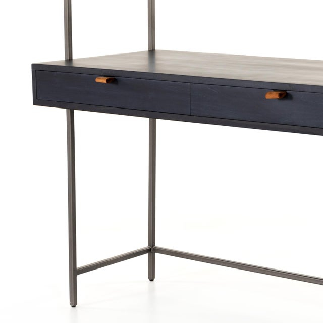 Four Hands Trey Modular Wall Desk, Black Wash Poplar | Chairish with Trey Modular Wall Desk-Black Wash Poplar