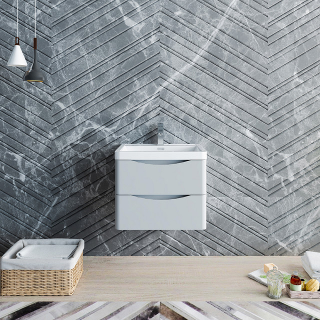 Fresca Tuscany 24" Wall Hung Cabinet With Integrated Sink - Modern ... for The role of wall hung cabinets in small bathroom renovations