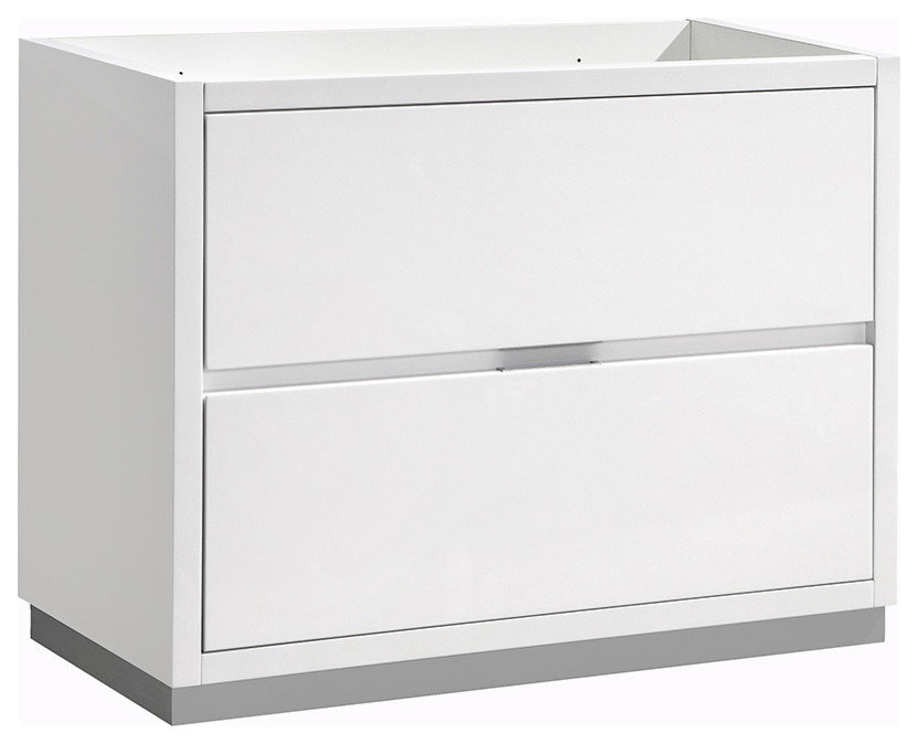 Fresca Valencia 42" Glossy White Free Standing Modern Bathroom Cabinet ... for How to choose the right free standing cabinet for small bathroom spaces