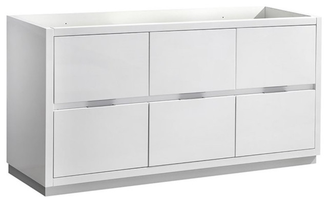 Fresca Valencia 60" Free Standing Single Sink Bathroom Cabinet In ... regarding How to choose the right free standing cabinet for small bathroom spaces