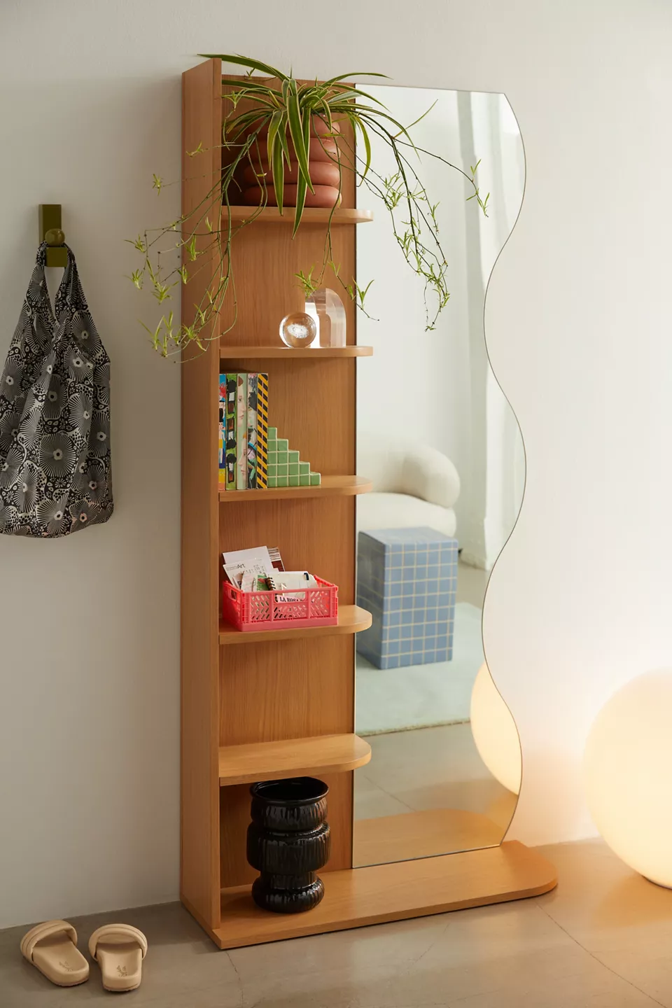 Full Length Mirror And Shelf At Sophie Sarah Blog within Bella Home Deluxe 71" Full-Length Mirror And Swivel Shelving Unit, Merlot