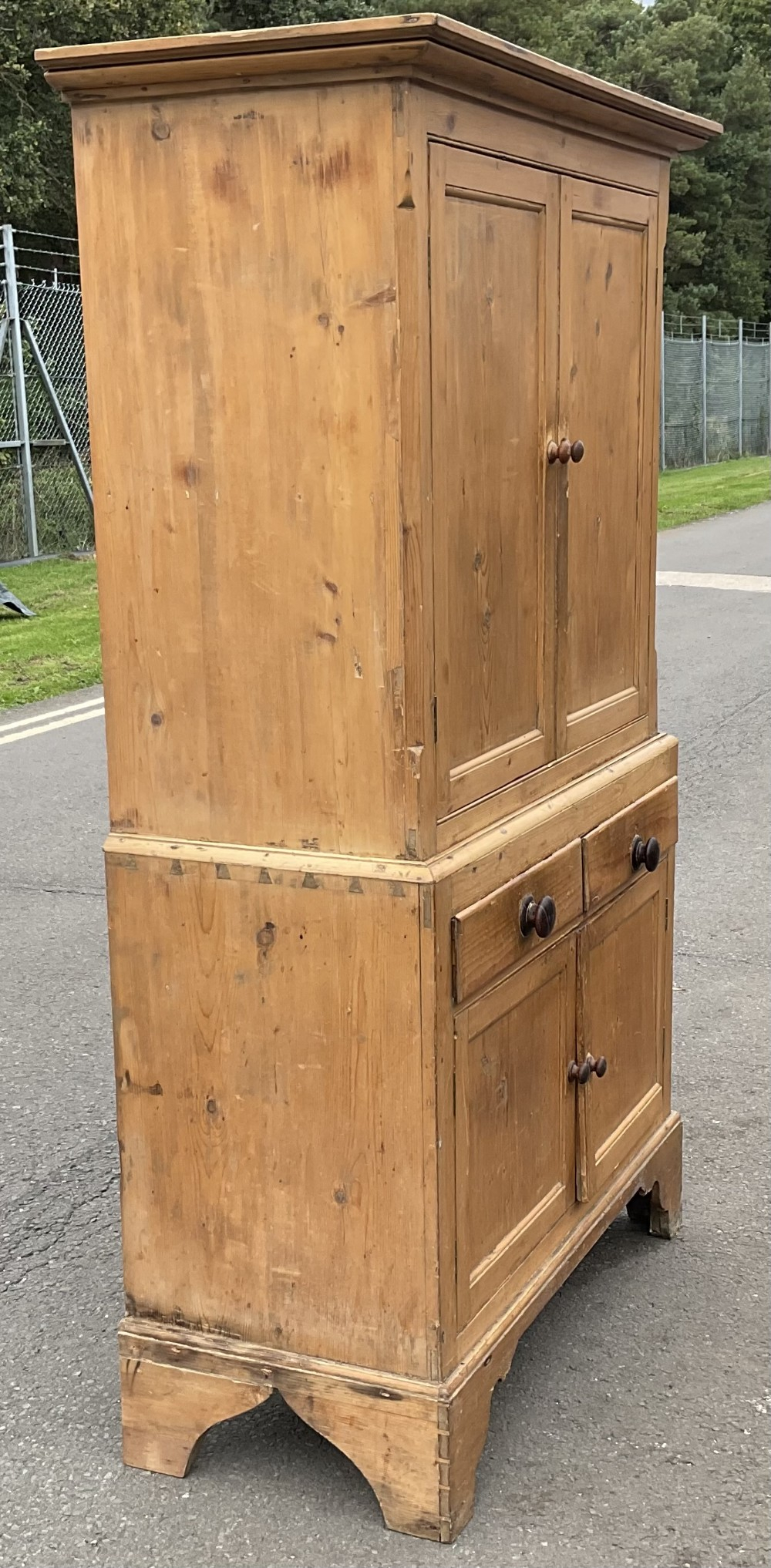 Georgian Pine Linen Cupboard in 40" Wide Reclaimed Pine Linen Cabinet Natural