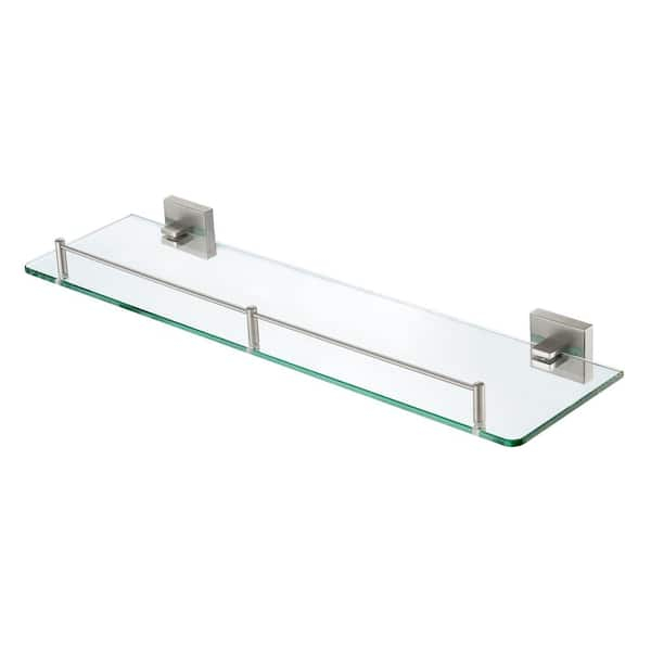 Glass - Bathroom Shelves - The Home Depot in Moen Lounge 24" Glass Vanity Shelf, Brushed Nickel - Dn7790Bn