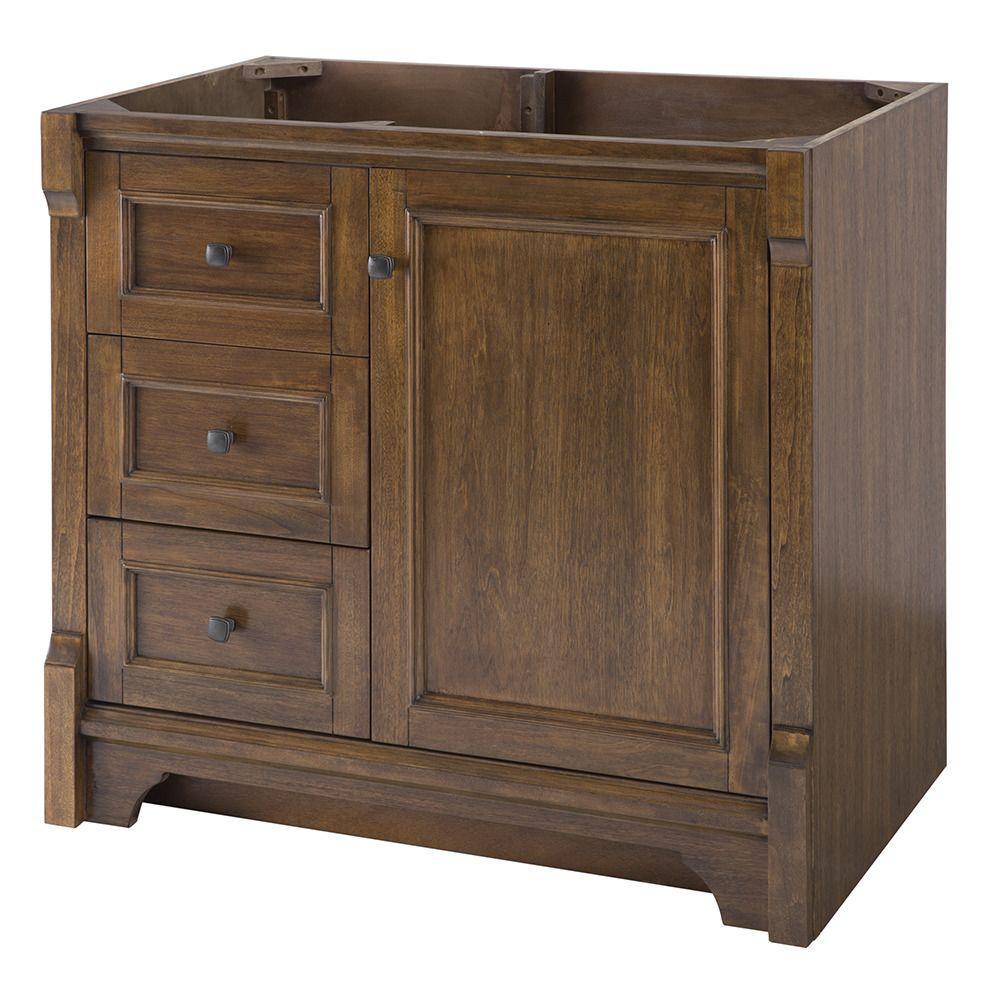 Home Decorators Collection Creedmoor 36 In. W Bath Vanity Cabinet Only ... in Shawbridge Collection Additional Drawers For Bathroom Vanity, Walnut
