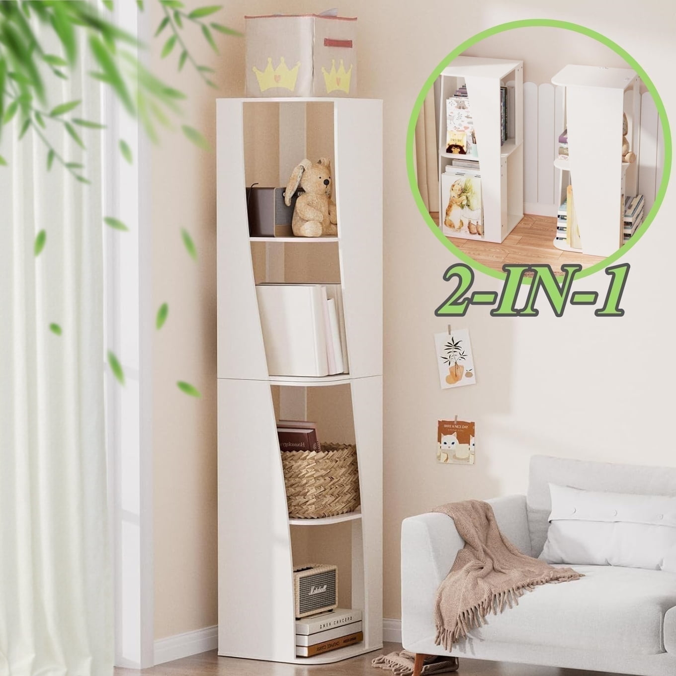 Iajxwi 4-Tier Wooden Corner Shelf For Small Spaces - Narrow Tall ... with regard to Olivia 4-Tier Wood Corner Bathroom Shelves