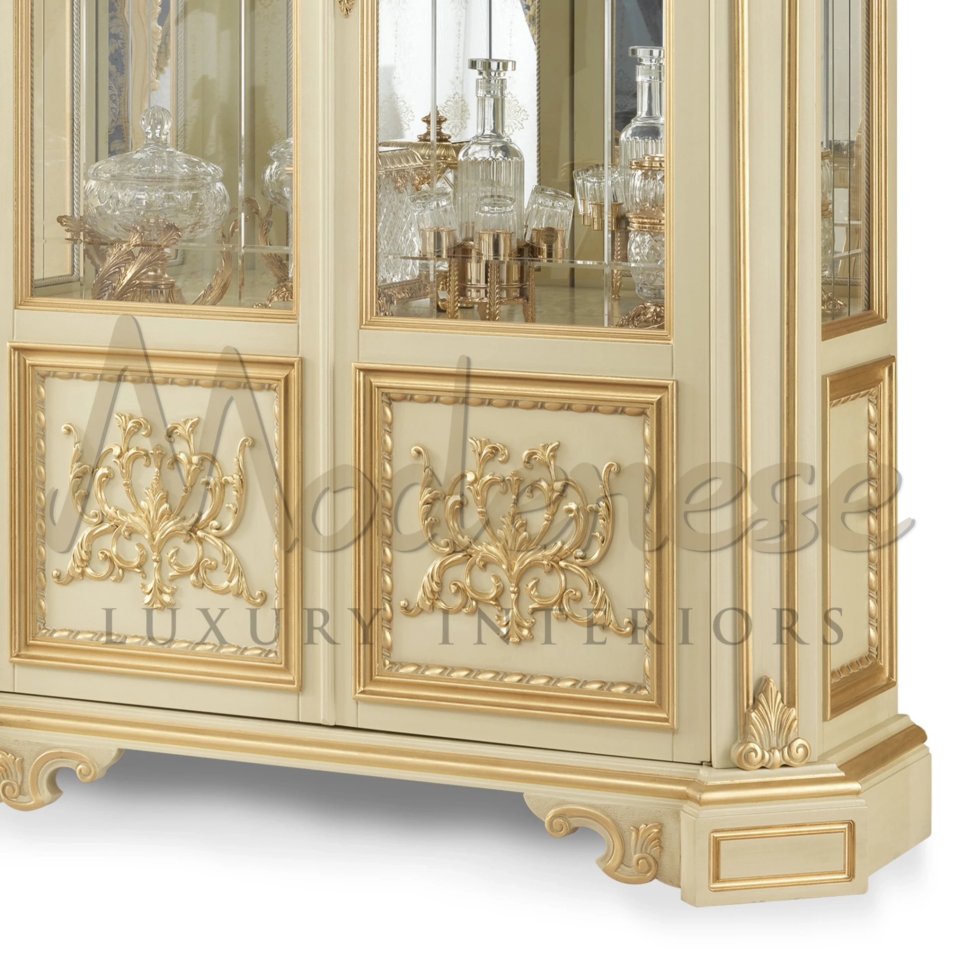 Italian Handmade Luxury Ivory Two Doors Cabinet - Modenese with Elegant Vf2101 2 Doors Cabinet