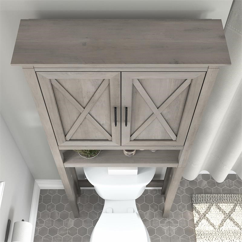 Key West Over The Toilet Storage Cabinet In Driftwood Gray - Engineered ... with regard to Key West Over The Toilet Storage Cabinet In White Ash - Engineered Wood