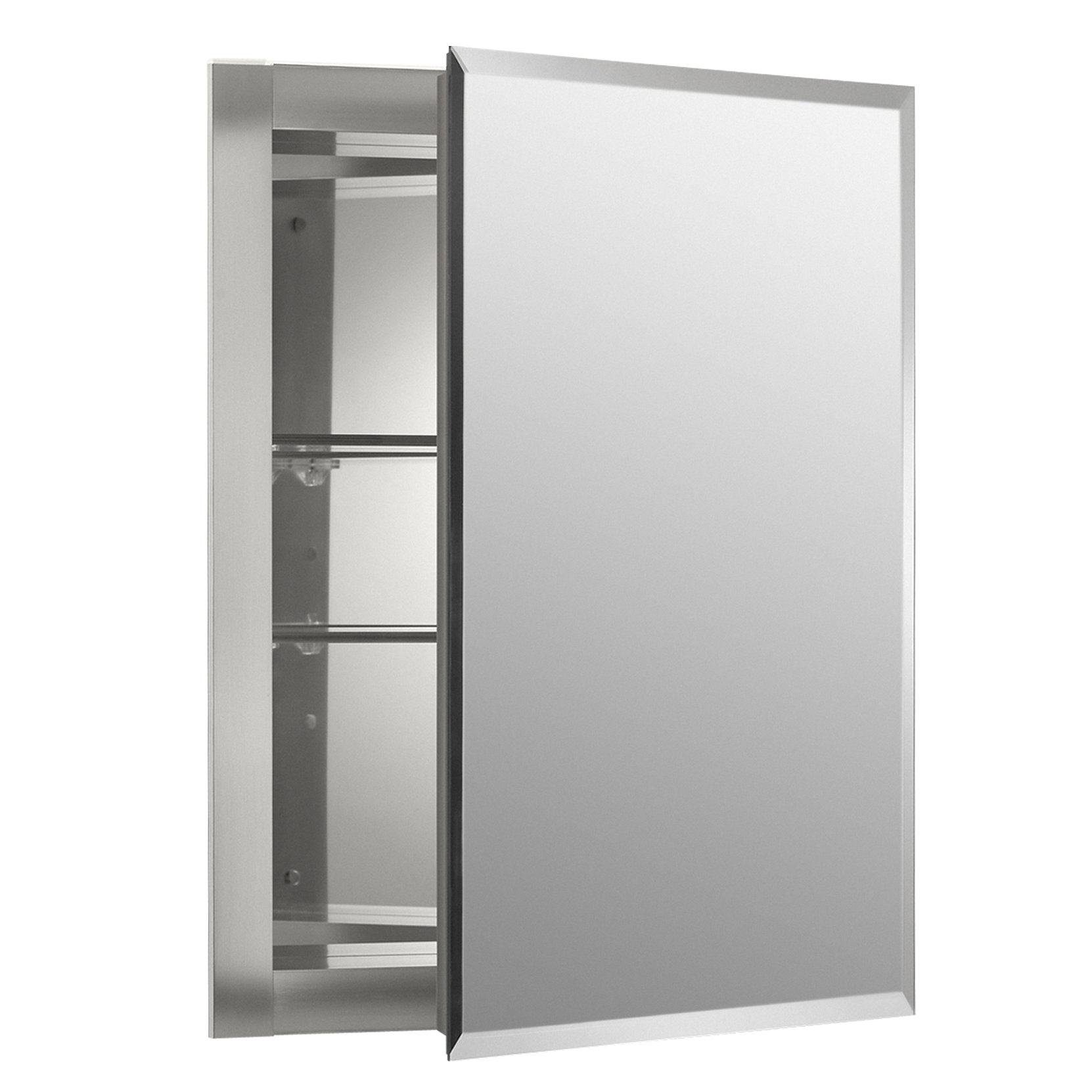 Kohler Derring Recessed Frameless Medicine Cabinet With 2 Adjustable ... throughout Depot E-Shop Harbor Medicine Cabinet, Mirror Four Internal Shelves, One-Door
