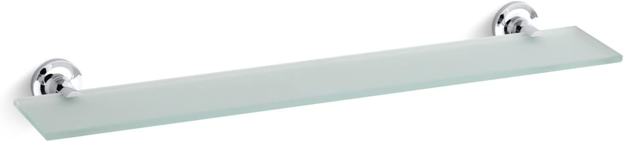 Kohler K-14440-Cp Purist Glass Shelf Polished Chrome - Mounted Bathroom ... for Villa Bathroom Glass Shelf Polished Chrome