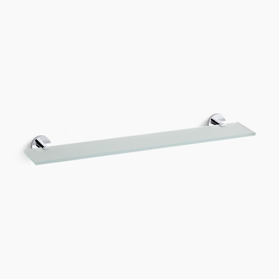 Kohler K-14455-Cp Stillness Bathroom Glass Shelf, Polished Chrome, 23 ... in Home Bathroom Glass Shelf Brushed Chrome