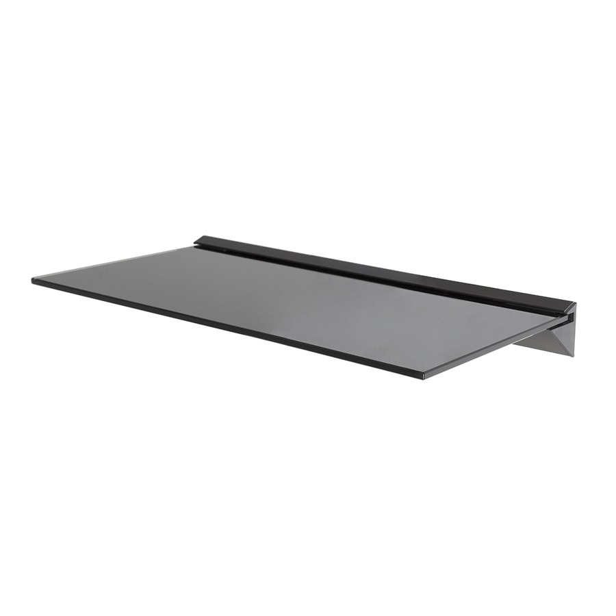 Ks160Bb: Mahara Floating Shelf - Black Glass - Mahara Home pertaining to Black Smoke Glass Floating Shelf