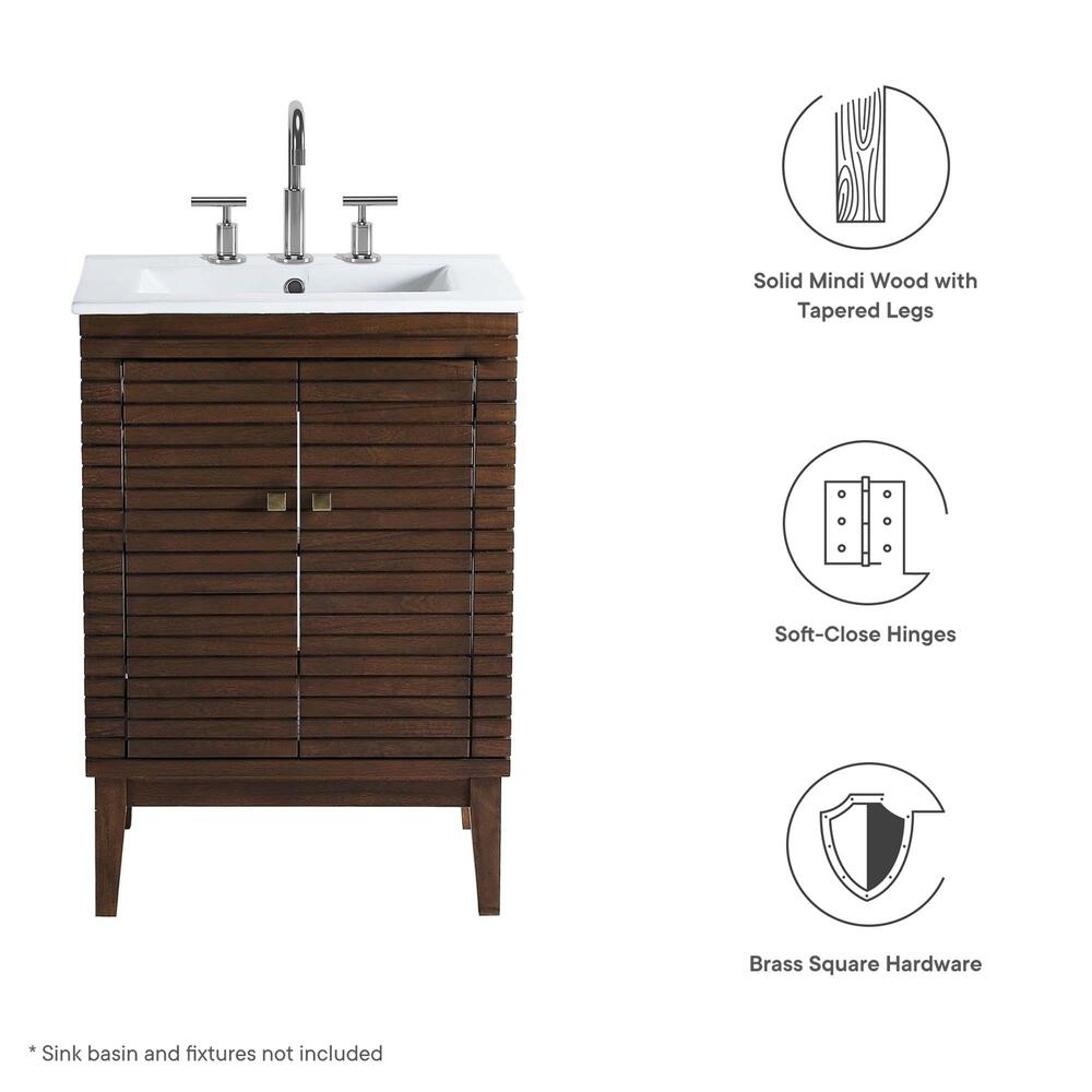 Ledger 24" Wood Bathroom Vanity Cabinet In Walnut - Modern In Designs with regard to Ledger 24" Bathroom Vanity Walnut White