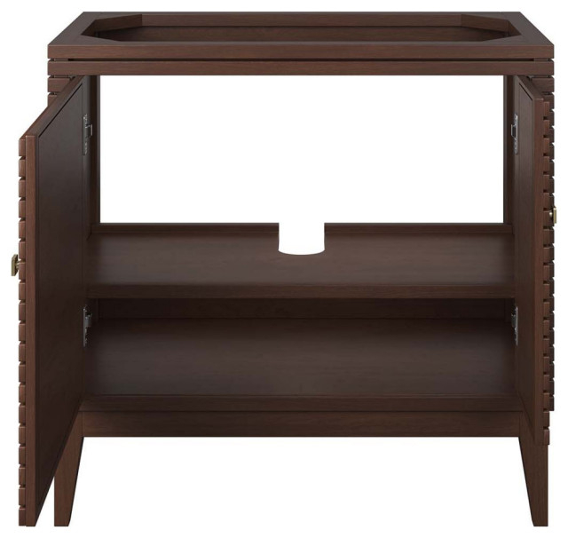 Ledger 36" Wood Bathroom Vanity Cabinet, Sink Basin Not Included ... with regard to 36" Modern 2-Shelf Bath Vanity Cabinet Only (Sink Basin Not Included), Walnut