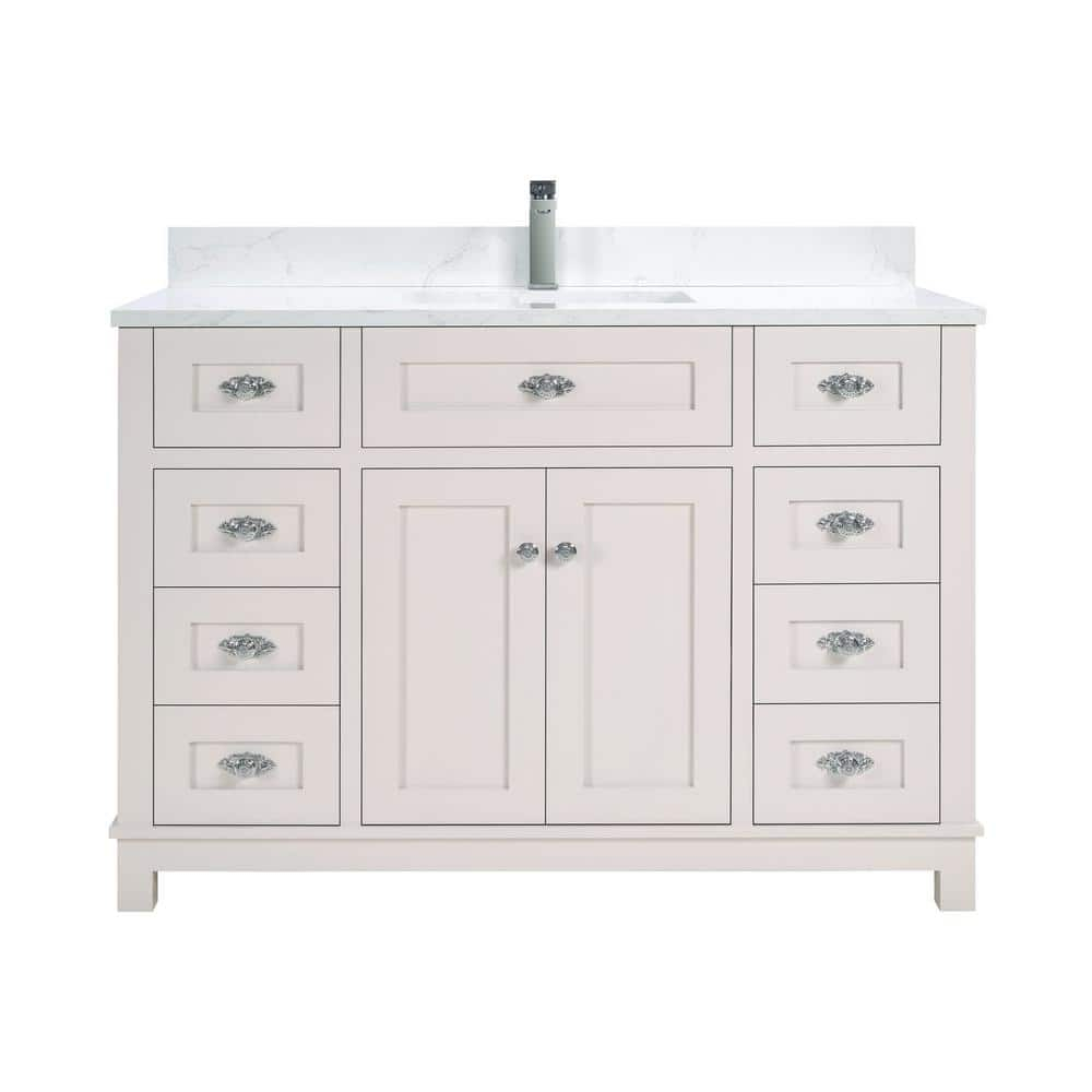 Legion Furniture French Contemporary 48In. 1 Freestanding Dreamy White ... in Legion Furniture Ws2512 Series Bathroom Sink Vanity, Dreamy White, 42"