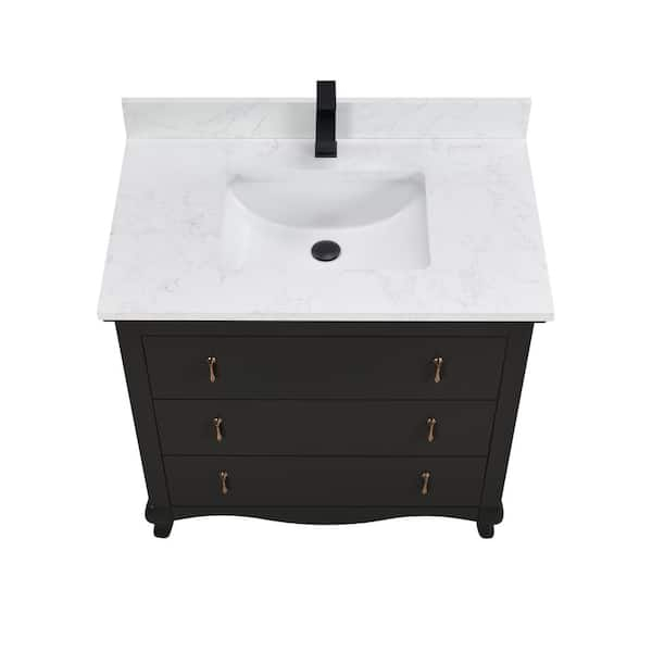 Legion Furniture Ws2512-36-Tb 36 In. Single Sink Vanity Tricorn Black ... pertaining to How the Dreamy White Finish Enhances Modern Bathroom Aesthetics with the WS2512 Series
