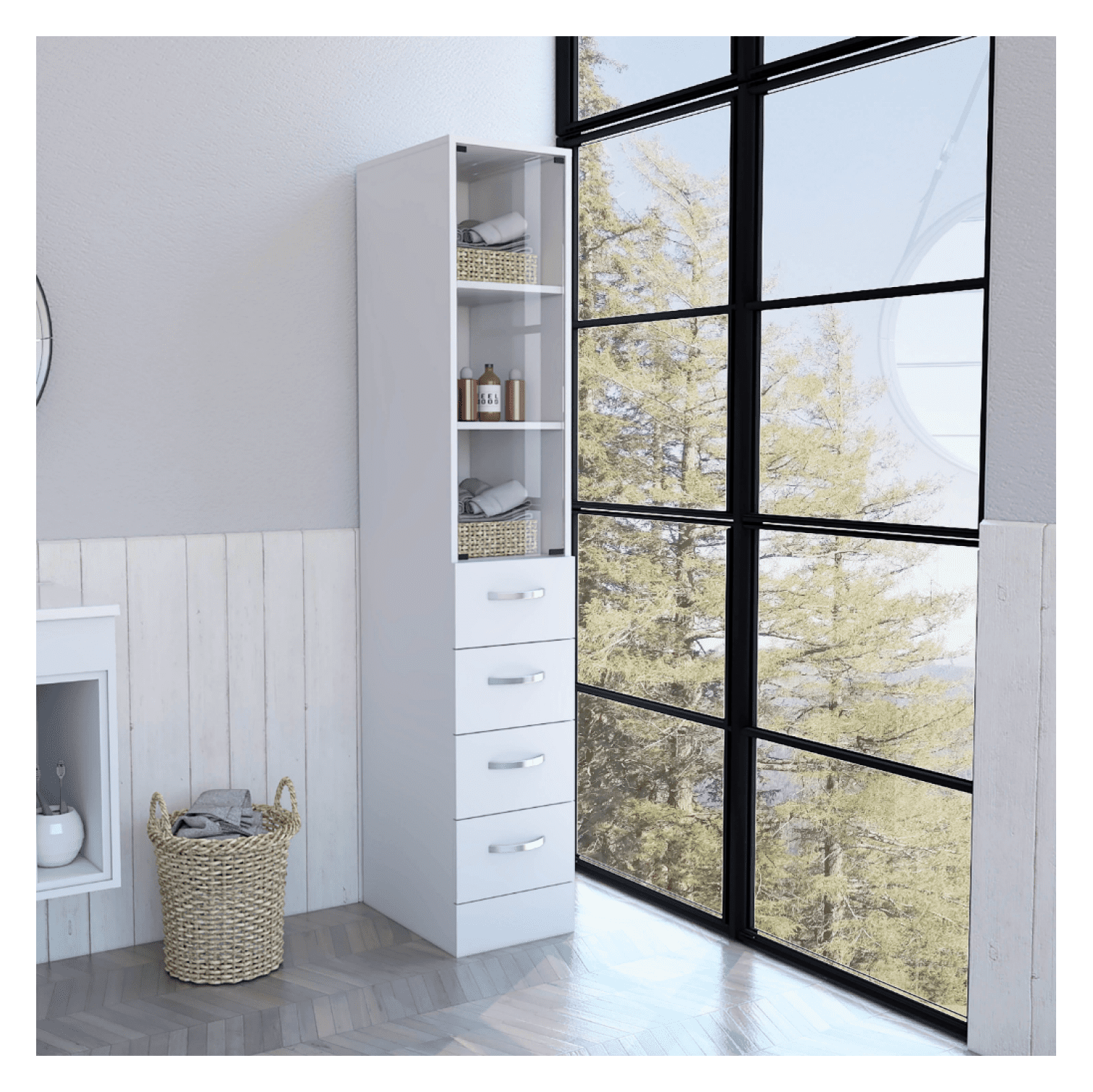 Linen Cabinet Artic, Three Shelves, Single Door, White Finish - Walmart.com intended for Understanding the Legacy of Randall Linen Cabinet in American Furniture History