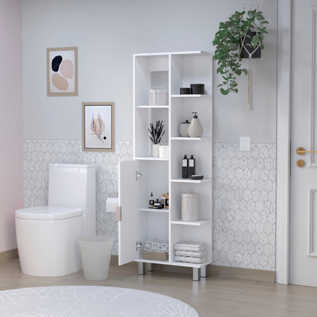 Linen Cabinet Derby, Bathroom, White - Contemporary - Bathroom Cabinets ... with Linen Cabinet Derby