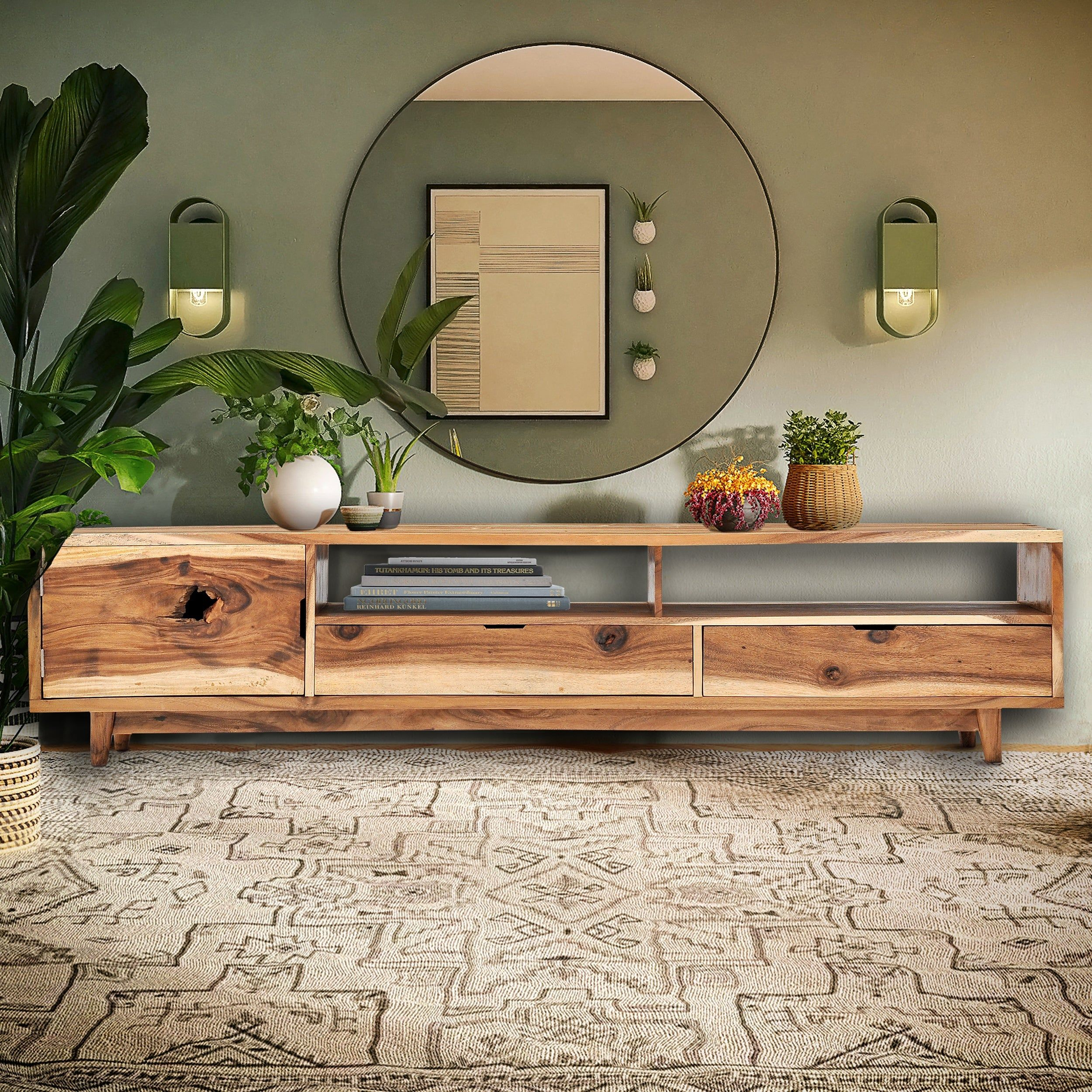 Media Center – Artofit with Turin Live Edge Suar Wood Media Center