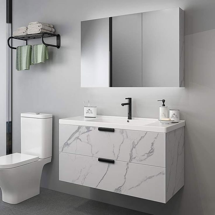 Modern 24" / 36" Floating Bathroom Vanity Wall Mount Single Sink Vanity ... in Understanding the craftsmanship behind quality vanity storage