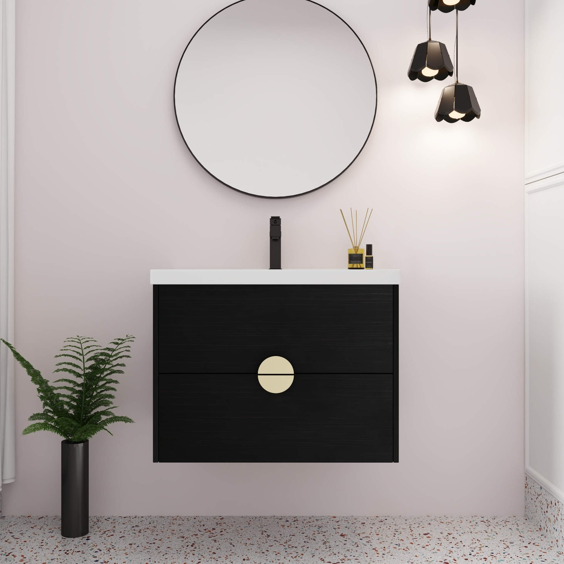 Modern 24-Inch Wall-Mounted Bathroom Cabinet With 2 Drawers, Unique ... for Understanding the craftsmanship behind quality vanity storage