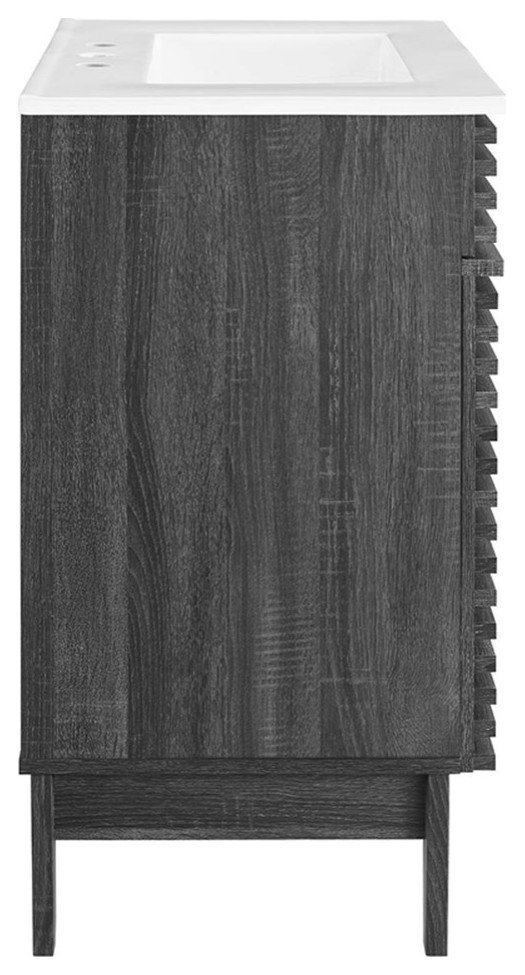 Modway Render 30" Particleboard Bathroom Vanity Cabinet In Charcoal ... regarding Render 30" Bathroom Vanity Cabinet, Charcoal