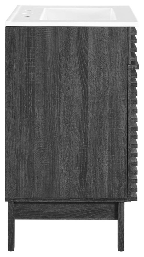 Modway Render Modern Style Wood Bathroom Vanity In Charcoal/White ... intended for Choosing the Right Charcoal Vanity for Your Space