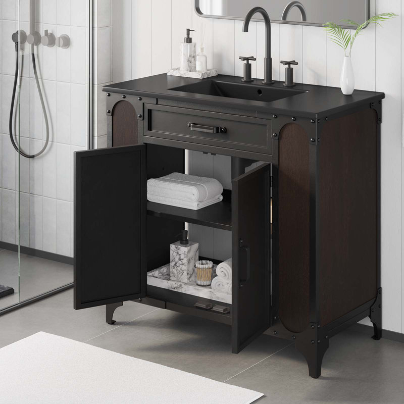 Modway Steamforge 36'' Single Bathroom Vanity With Top & Reviews | Wayfair regarding Exploring the Durability and Longevity of Steamforge's Premium Bathroom Cabinet Series