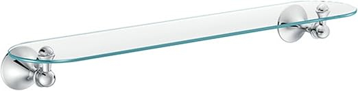 Moen Dn7790Ch Lounge 24-Inch Wide X 5-Inch Deep Decorative Glass ... inside Moen Lounge 24" Glass Vanity Shelf, Brushed Nickel - Dn7790Bn
