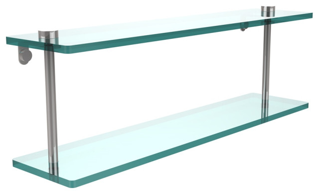Ns-2/22-Pc 22" 2 Tiered Glass Shelf, Polished Chrome - Contemporary ... within Essential Tips for Cleaning and Maintaining Your Bathroom Glass Shelf