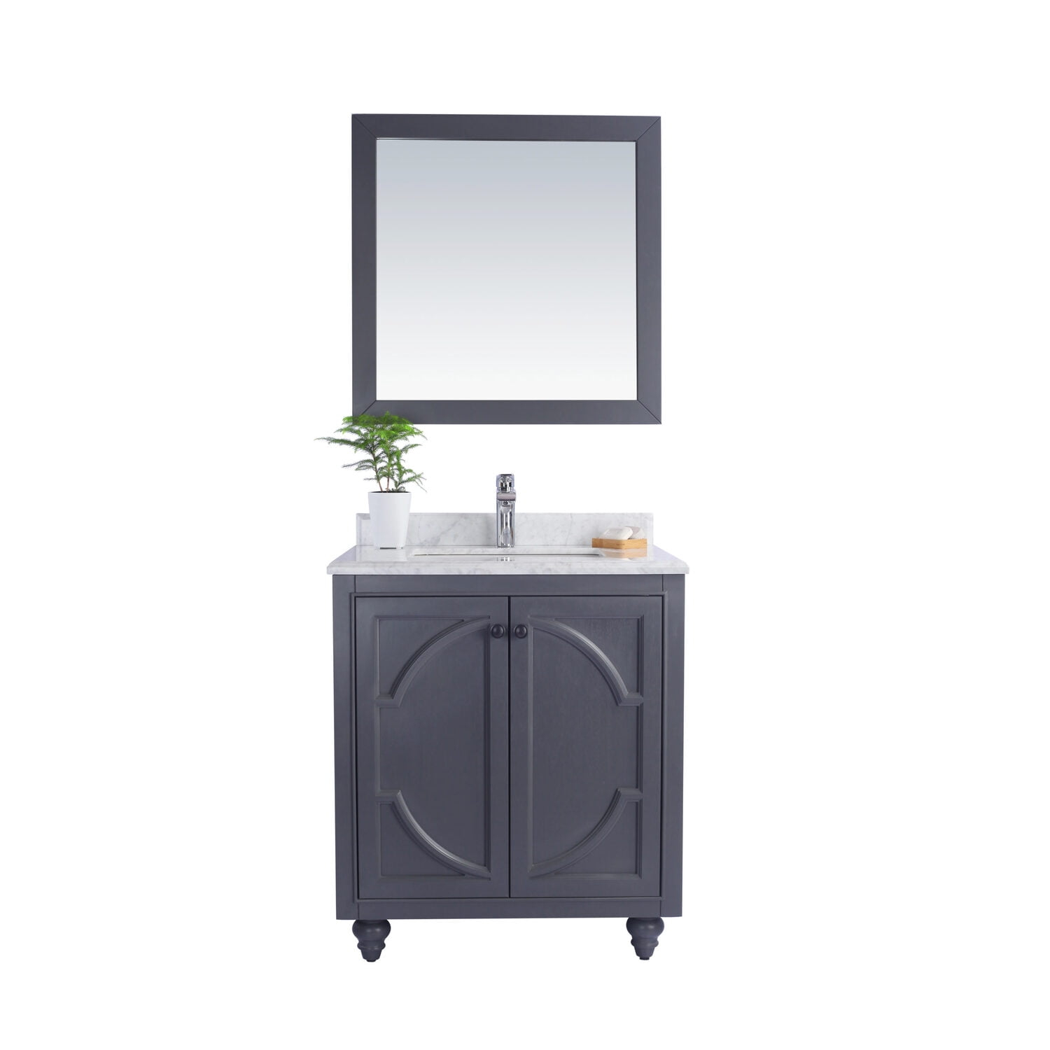 Odyssey - 30 - Maple Grey Cabinet + White Carrera Counter - Walmart.com inside Odyssey, 30" Maple Gray Cabinet