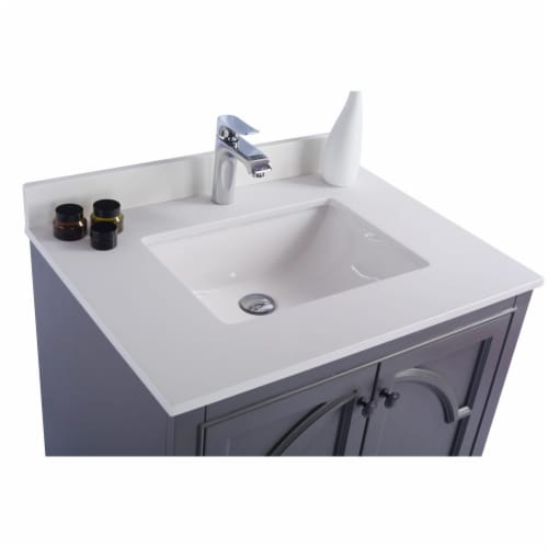 Odyssey - 30 - Maple Grey Cabinet + White Quartz Countertop, 1 - Kroger pertaining to Real User Experiences with Odyssey 30 inch Maple Gray Cabinet Solutions