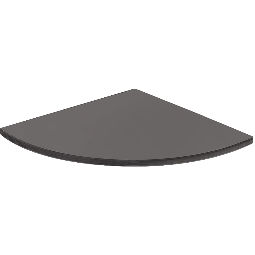 Origins Living Pier Corner Black Smoked Glass Shelf in Black Smoke Glass Floating Shelf