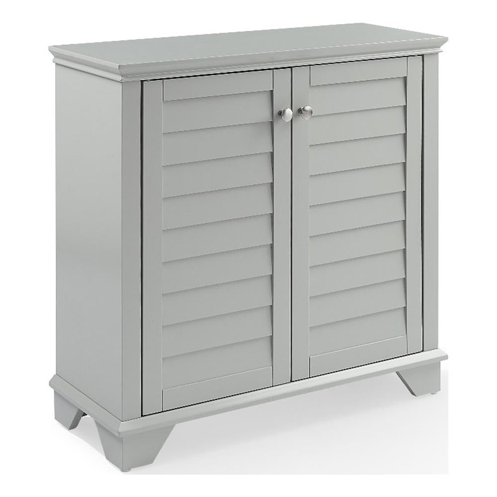 Pemberly Row Mdf Wood And Birch Veneer Storage Cabinet In Gray ... within Material selection guide for choosing the right storage cabinet finish