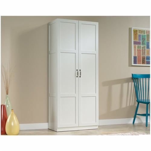 Pemberly Row Wood Contemporary Storage Cabinet In White, 1 - Fry’s Food ... pertaining to Pemberly Row Mdf Wood And Birch Veneer Storage Cabinet In White