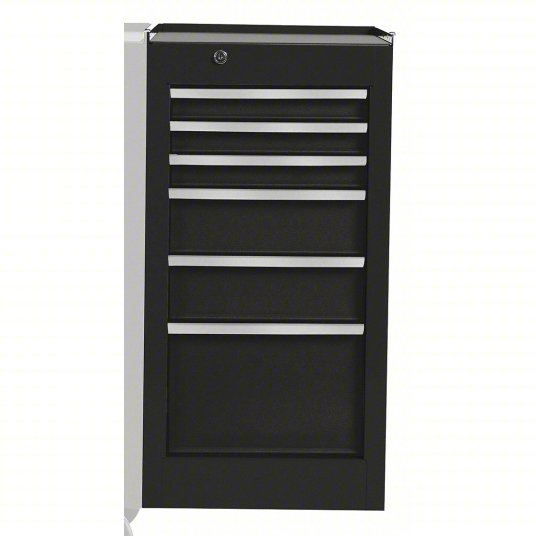 Proto, Black, 6 Drawers, Side Cabinet - 48Vd24|J541529-6Bk-Sc - Grainger in Oates 9" Side Cabinet, Black