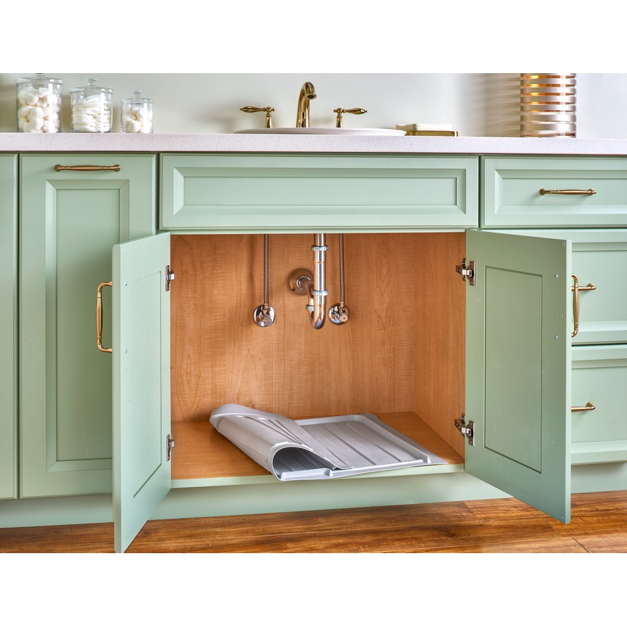 Rev-A-Shelf Inc Vanity Flex Polymer Trim To Fit Base Cabinet Drip Tray ... for Polymer Trim To Fit Vanity Sink Base Cabinet Drip Tray, Almond