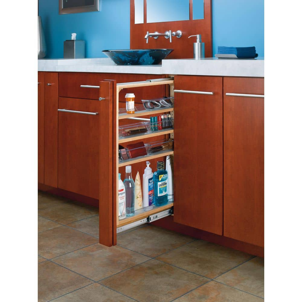 Rev-A-Shelf Wood Vanity Base Filler Pull Out Organizer For New Vanity ... in Wood Vanity Base Filler Pull Out Organizer For New Cabinets